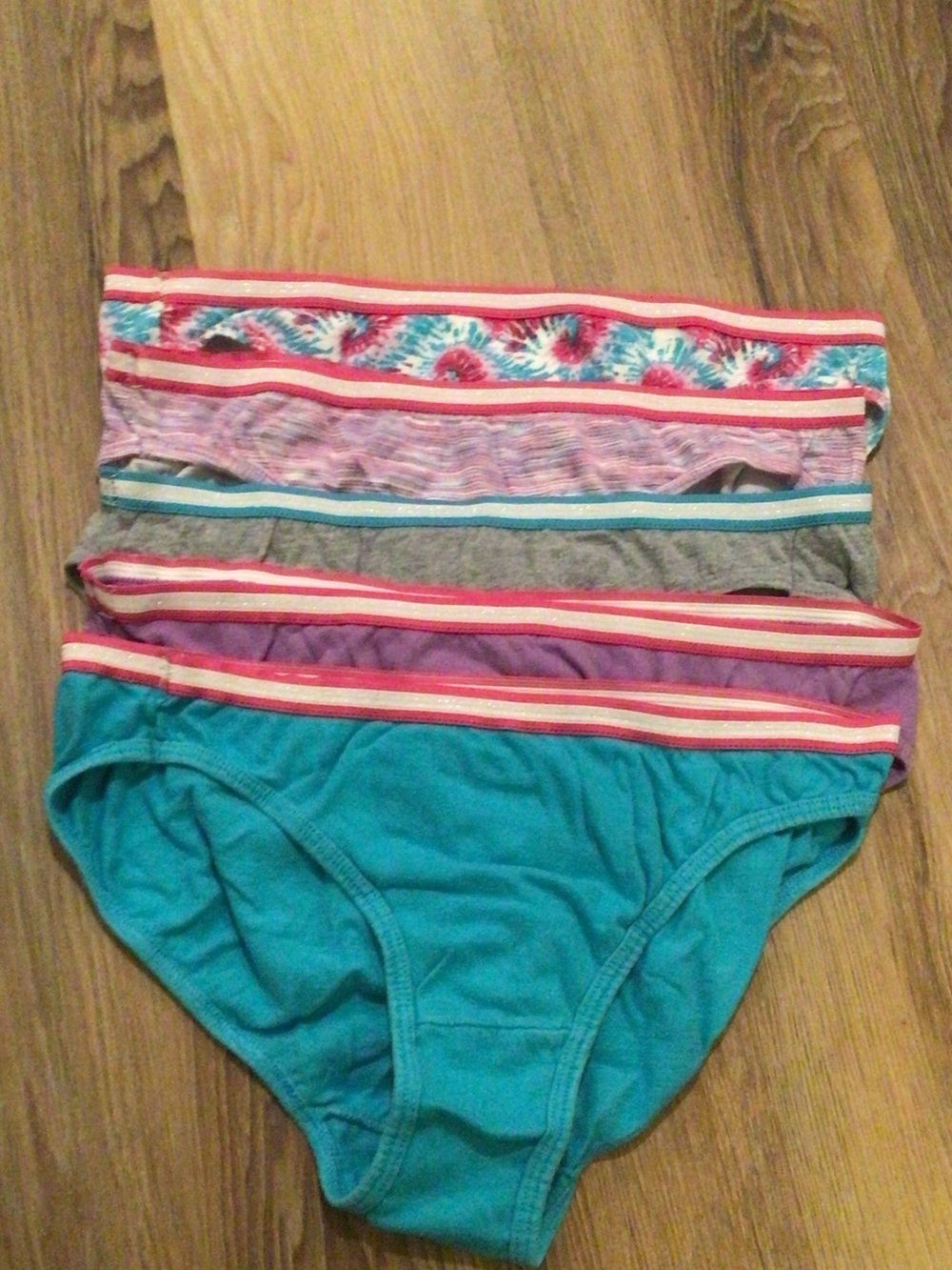 Hanes Girls' Bikini Briefs Pack - Teal, Purple, Gray, Pink Mix